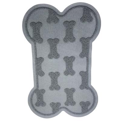 China Best Sustainable Price Chinese Pet Supplies Bone Form PVC Pet Cat Litter Food Mat for sale