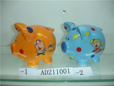 China Orange Dolomite Ceramic Piggy Bank Pig Money Box For Saving Money And Room Decor for sale