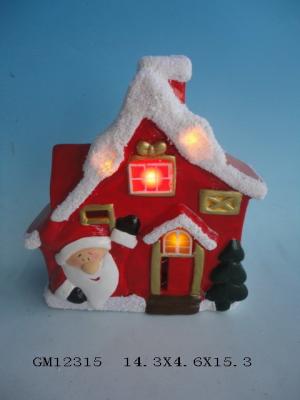 China Tabletop Lighted Porcelain Christmas Houses Battery Operated For Christmas Ornament for sale