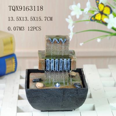 China Customized Polyresin Tabletop Water Fountains With Lights Color Changing for sale