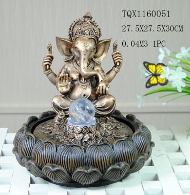 China Indian Polyresin Water Fountain With Revolving Ball , Electricity Pump Power for sale