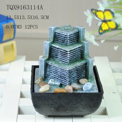 China Small Artificial Hill Polyresin Water Fountain For Indoor Desk Decoration for sale