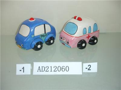 China Professional Money Saving Ceramic Piggy Bank Money Box Blue Car Shaped 11 X 8 X 9 cm for sale