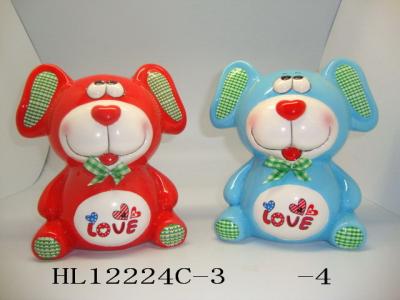 China Customized Logo Teddy Bear Coin Bank , Unique Cute Piggy Banks Heavy Dolomite Material for sale