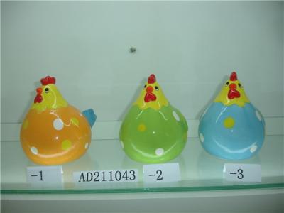 China Animal Shape Ceramic Coin Piggy Bank Chicken Design Custom Made Promotional Gift for sale