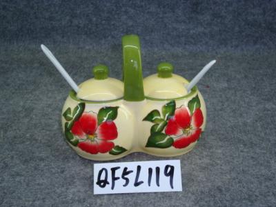 China Salt And Pepper Vase Ceramic Salt Pot Holder for sale