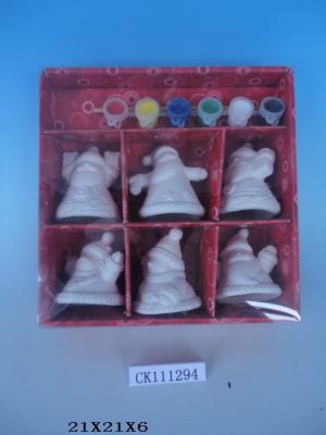 China Home Decor Ceramic Christmas Gift DIY Set With Paint And Brush , Gift Box Packaging for sale