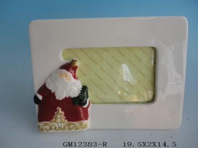 China Small Modern Family Desk Ceramic Photo Frame Santa Claus Painting For Xmas Decorations for sale