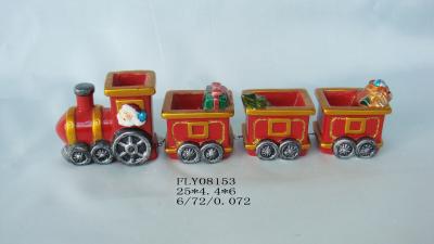 China Matt Finish Ceramic Christmas Train For Christmas Tree , Cute Design 25 X 4.4 X 6 Cm for sale