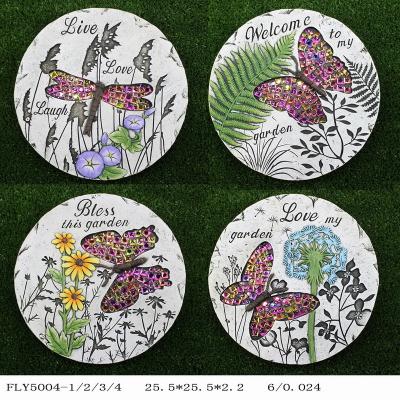 China Plate Shaped Ceramic Garden Art Personalized Garden Stepping Stones Diy for sale