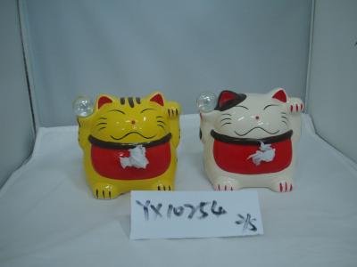 China Japan Style Ceramic Fortune Cat Coin Bank for sale