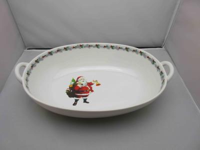 China Beautiful Porcelain Ceramic Christmas Plate Holiday Christmas Dinnerware Sets for sale