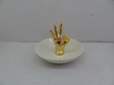 China Hand Finger Design Ceramic Hand Jewelry Holder , Porcelain Hand Ring Holder 10 X 10 X 9.5 Cm for sale