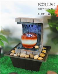 China Polyresin Water Fountain Hand Painting With Led Lights For Home Decoration for sale