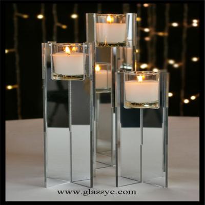 China Eco-friendly Detachable Acrylic Candle Display Stand In Double Side Mirror for sale