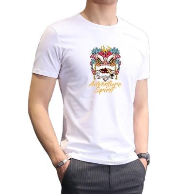 China 2021 Cotton Polyester Printed Color Short Sleeve Anti-pilling Pure Simple Lightweight T-shirt Round Neck Mens T-shirt for sale