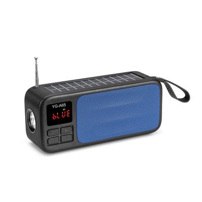 China Telephone Function Radio BT Speaker BT Solar Outdoor Portable Audio Speakers With Flashlight Fm Radio for sale