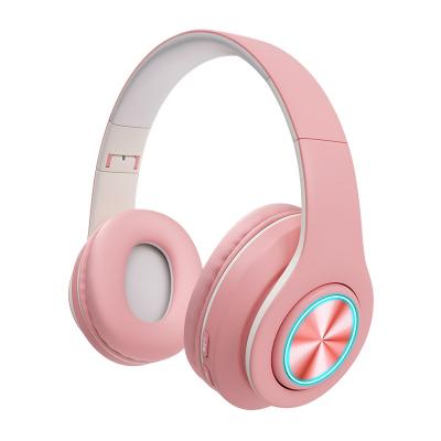 China 2022 New Products OEM Audifonos B39 LED Macaron Comfortable Wearing Foldable Glowing Colorful Foldable Wireless Earphone for sale