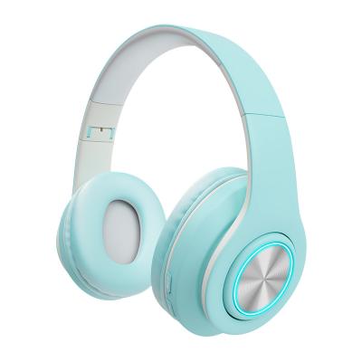 China Wholesale B39 Macaron Colorful Foldable Earphones Comfortable Wearing Wireless Stereo Headset With Flash LED Light for sale