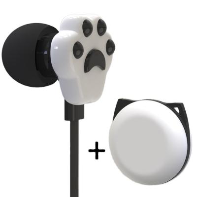 China 2021 new Creative Kitten Paw Noise Reduction Cartoon Earbuds Stereo Cable Earphone In Ear Wire Earphone 2021 for sale