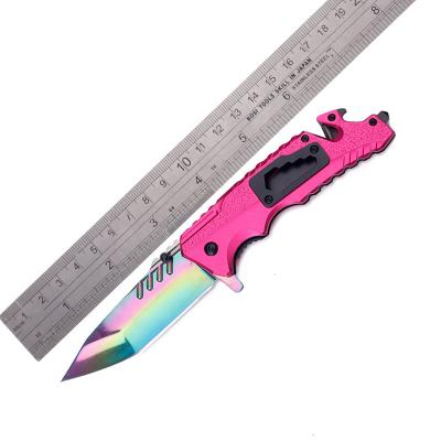 China Inch Knob Yangjiang Factory OEM Rainbow EDC Fishing Knife Camping Collection Made By Stainless Steel H-K2010695 for sale