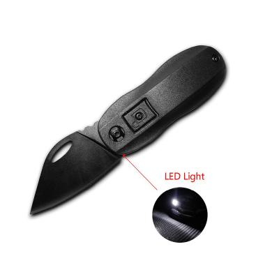 China Thumb Button LED Light Pocket Knife USB Charging Camping Knife Outdoor Folding Knife for sale