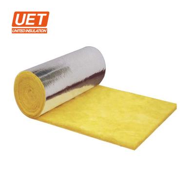 China Traditional Yellow Fiberglass Wool Blanket Glass Wool Foil Insulation 16kg/m3 Aluminum Foil Roll With Vacuum Packing for sale