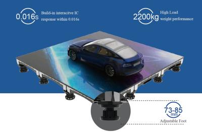 China Soluciones interactivas de visualización de suelo LED de rodamiento de carga de aluminio fundido a presión 2200kg en venta