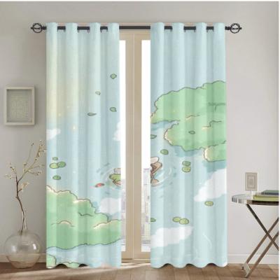 China Blackout Cartoon Puppy Pattern Custom Curtains Specially Designed Curtains For Two Piece Bedroom Living Room for sale