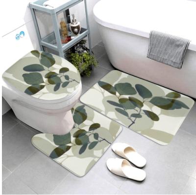 China Factory Washable Luxury Microfiber Source Bathroom Soft Washable Blankets Non Slip Shaggy Bath Mats Set 3 Pieces for sale