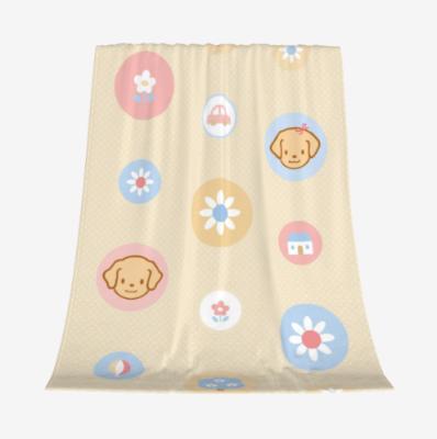 China Super Soft Jacquard Flannel Fleece Blanket Cute Microfiber Dog Throw Blanket for sale