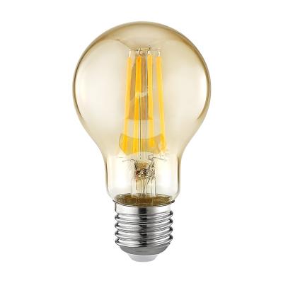 China A60 E26 E27 Base 4W 6W 8W Modern Vintage Dimmable Amber Glass Lights Lighting LED Filament Light Bulbs for sale