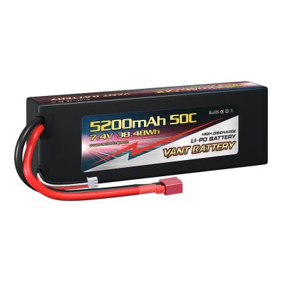 China Size Quality Vant 2S 7.4V 5200mAh 50C Hard Case with 4mm Deans Connector for RC Models for sale