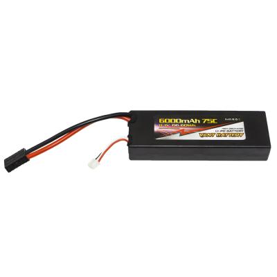 China RC toys lipo battery 3S2P 11.1V 6000mAh 75C for R/C racing car with high quality for sale