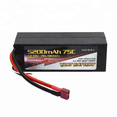 China For 1:12 RC Car Hobby Li-PO Battery Pack 14.8V 5200MAH 4S 75C rc lipo battery for Model/Toys/Heli/UAV for sale