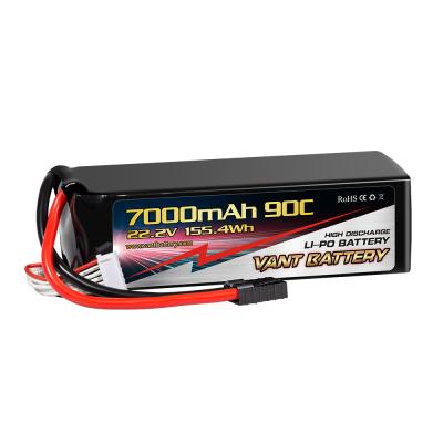 China High quality VANT RTR pack 6S 7000mah 90C 22.2V lipo battery with TRX connector for xmaxx 8s, Traxxas RC car for sale