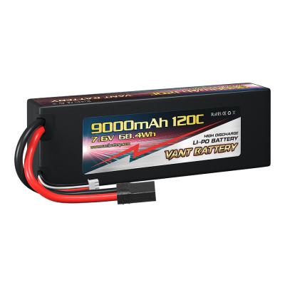 China Rc Car VANT HT 2S Graphene Lipo Battery 9000mAh 7.6V 120C With 5mm Bullet Car Lipo Battery Or TRX Connector RC For Electric Car for sale