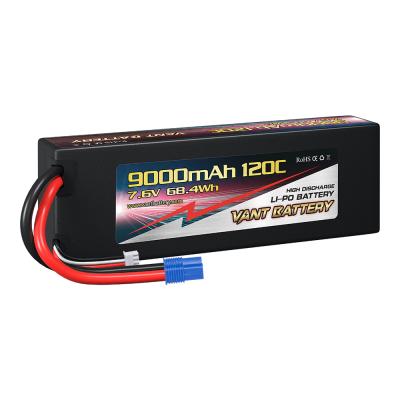 China Rc Car VANT HT 2S Graphene Lipo Battery 9000mAh 7.6V 120C With 5mm Bullet Or EC3 Connector RC Car Lipo Battery For Electric Car for sale