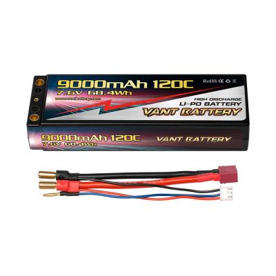 China Rc Car VANT HT 2S Graphene Lipo Battery 9000mAh 7.6V 120C With 5mm Bullet Car Lipo Battery Or T Connector RC For Electric Car for sale