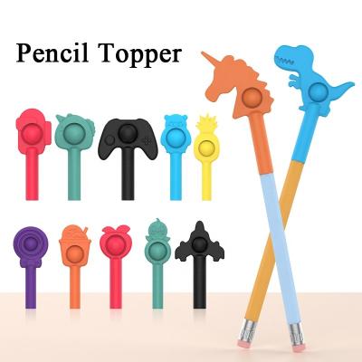 China Topper Pencil Toppers Silicone Sensory Toys Squishies Aid Squishies Pen Stick for Autism Anxiety Needs Kids Girls and Boys Special Office for sale