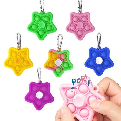 China Simple Silicone Wiggle Spinner Toys Push Bubble Key Chain Spinners Relaxing Sensory Toy for Hand Finger Kids Teens Adults ADHD for sale