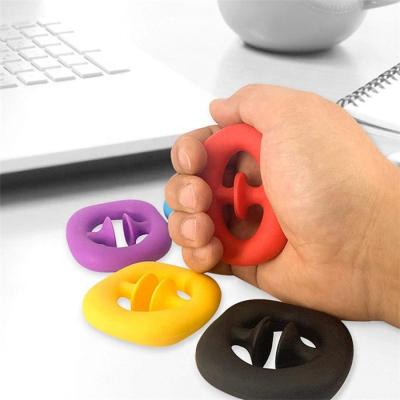 China Sensory Decompression Toy Finger Stress Reliever Silicone Plastic Finger Toy Hand Grip Exerciser Multi Color for sale