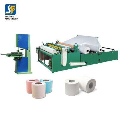 China Machinery industry manual rewinding toilet paper machine paper roll making machine tissue roll paper processing machine for sale