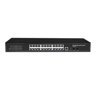 China VLAN Support In Stock Enterprise High Quality Gigabit Managed 24G+2SFP Full Ethernet Switch With ERP MSTP VLAN SNMP Telnet for sale