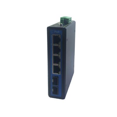 China POE 4 10/100Mbps+ 2 1000Mbps SFP Fiber Port Port 6 Port PoE Industrial Fiber Switch for sale