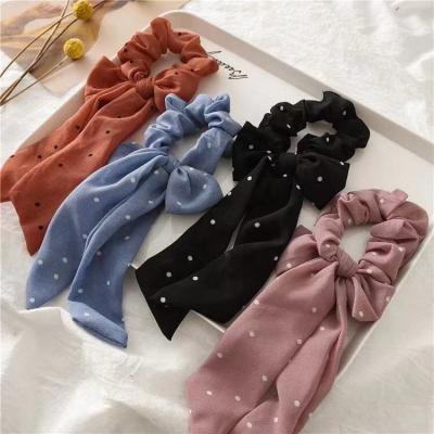 China Korean Bowknot Style Large Intestine Ponytail Hair Chiffon Cloth Hair Band Head Band Women Hair Ring Knot Friendly Material for sale