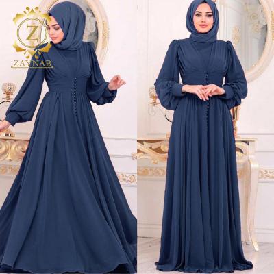 China Wholesale Turkey Muslim Solid Anti-wrinkle Abaya Islamic Clothing Nida Dress Women Dubai Abaya Long Wearing Belt for sale