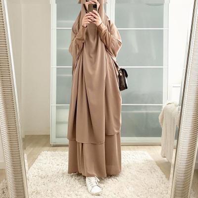 China Modest Muslimah Styling Ramadan Hooded Women Hijab Prayer Dress Long Khimar Eid Gown Abayas Skirt Sets Muslim Islamic Clothing Burka Jilbab Abaya for sale