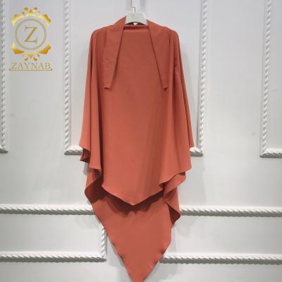 China Wholesale Three Layer Solid Color Light Flat Arab Shawl Anti-wrinkle Explosive Muslim Scarf for sale