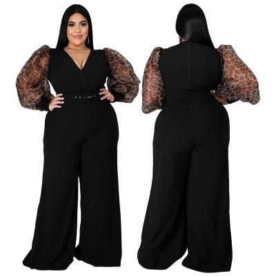 China 2021 Amazon new fall sale hot viable summer solid romper loose wide leg loose wide leg plus size one piece jumpsuit for fat women for sale